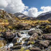 Buy canvas prints of Ogwen Valley Rapids by Adrian Evans