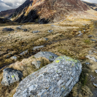 Buy canvas prints of Pen yr Ole Wen Mountain Snowdonia  by Adrian Evans