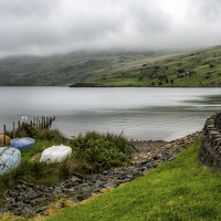 Buy canvas prints of Boats at Cwmystradllyn  by Adrian Evans