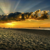 Buy canvas prints of Sunset Puka Beach Boracay Philippines by Adrian Evans