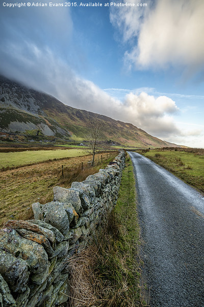 Road to Winter Nant Ffrancon Wales Picture Board by Adrian Evans
