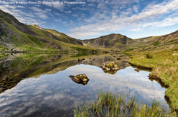 Mountain Reflection Llyn Ogwen Snowdonia  Picture Board by Adrian Evans