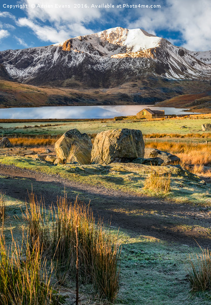 Valley Sunlight Llyn Ogwen Snowdonia  Picture Board by Adrian Evans