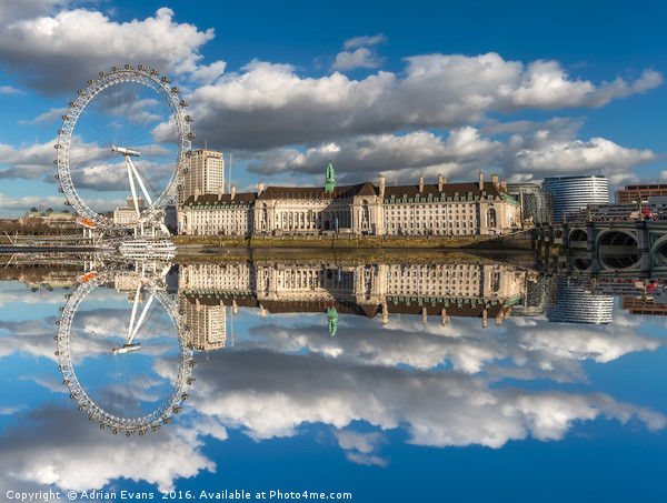London Eye River Thames Picture Board by Adrian Evans