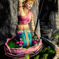 Buy canvas prints of Temple Lady Statue by Adrian Evans