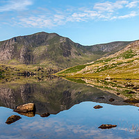Buy canvas prints of Ogwen Lake Snowdonia Reflections by Adrian Evans