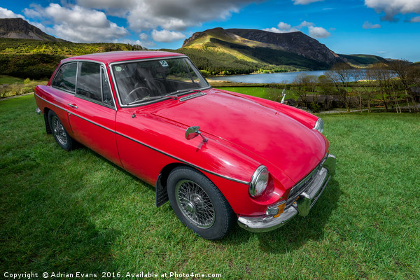 MGB GT Classic Car Picture Board by Adrian Evans