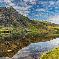 Buy canvas prints of Mountain Reflection Snowdonia  by Adrian Evans