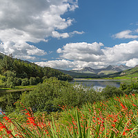 Buy canvas prints of Mymbyr Lakes Snowdonia Wales  by Adrian Evans