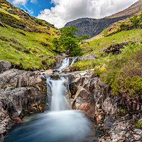 Buy canvas prints of Cascading Waterfall Gwynant snowdonia by Adrian Evans
