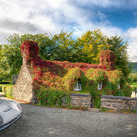 Buy canvas prints of Old And New Llanrwst Cottage by Adrian Evans
