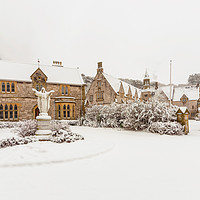 Buy canvas prints of Snow at Pantasaph Friary Wales by Adrian Evans