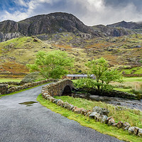 Buy canvas prints of Mountain Cottage Llanberis Pass Wales  by Adrian Evans