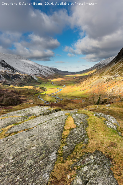 Nant Ffrancon Valley In Snowdonia Picture Board by Adrian Evans