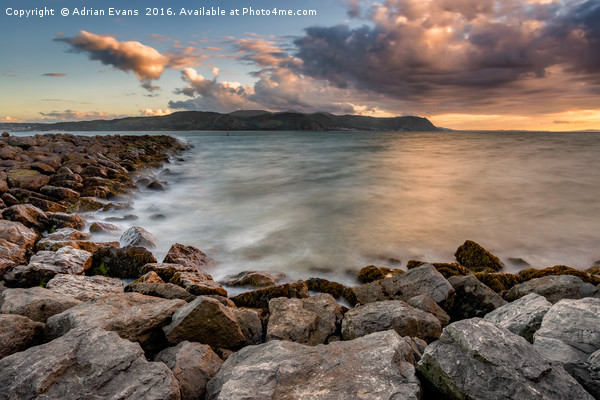 West Shore Llandudno Sunset Picture Board by Adrian Evans