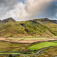Buy canvas prints of Nant Ffrancon Winter Panorama by Adrian Evans