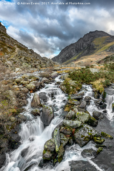 Tryfan and Ogwen River Picture Board by Adrian Evans