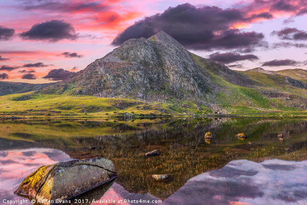 Tryfan Mountain Sunset Picture Board by Adrian Evans