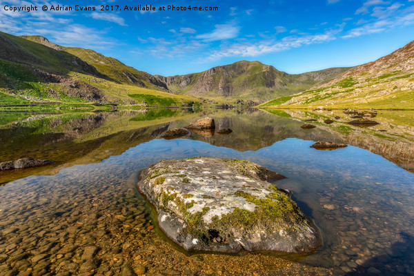 Snowdonia Mountain Reflections Picture Board by Adrian Evans