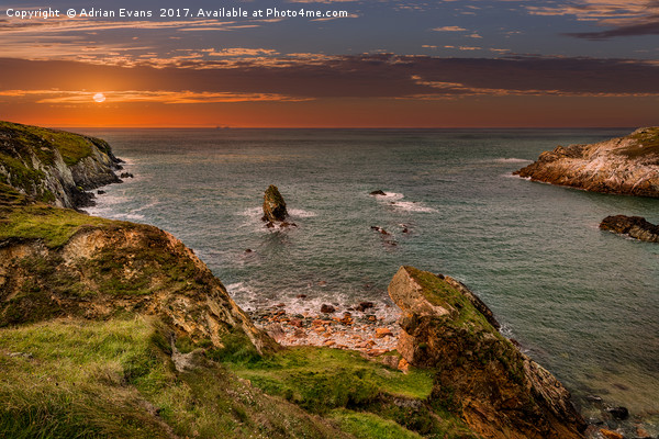 Rhoscolyn Sunset Bay Picture Board by Adrian Evans