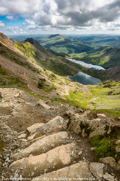 Pyg Track Glaslyn Lake Snowdonia  Picture Board by Adrian Evans