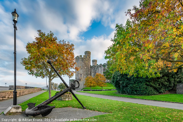Conwy Castle Autumn Picture Board by Adrian Evans