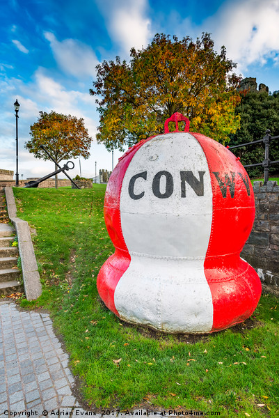 Conwy Buoy Autumn Picture Board by Adrian Evans