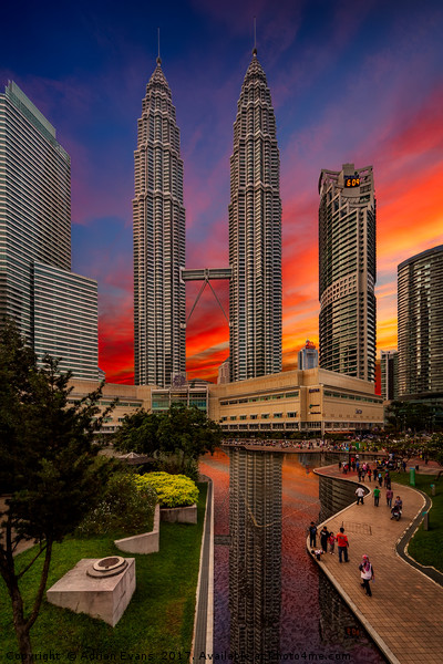 Petronas Towers Sunset Kuala Lumpur Picture Board by Adrian Evans
