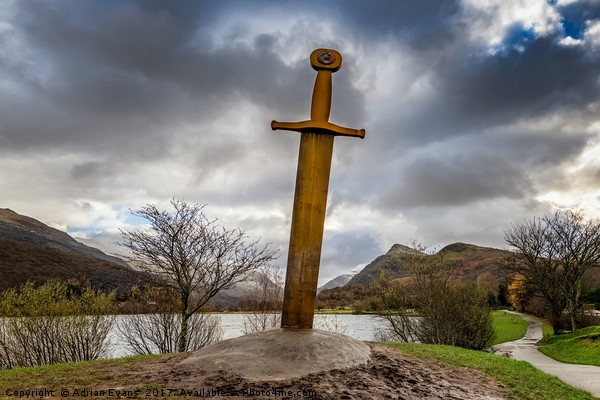 Sword of Llanberis Snowdonia Picture Board by Adrian Evans