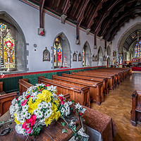 Buy canvas prints of Christmas Church Flowers by Adrian Evans