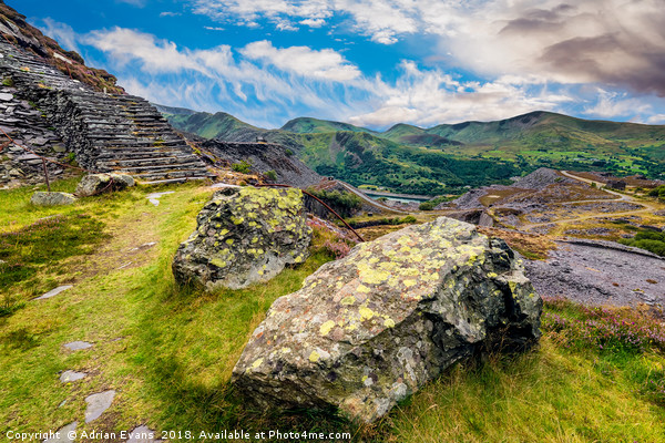 Quarry Steps Snowdonia Picture Board by Adrian Evans