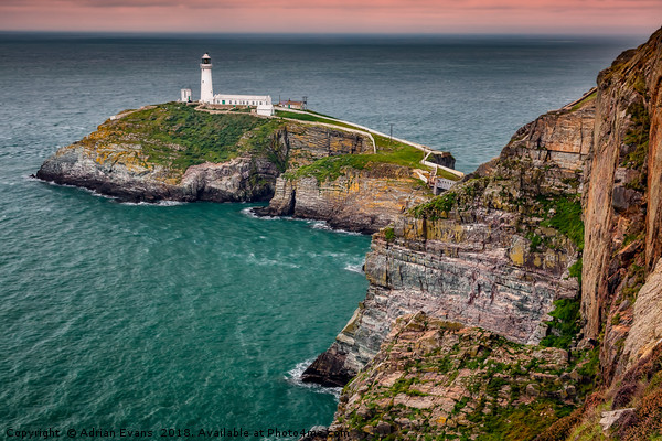 South Stack Lighthouse Anglesey Picture Board by Adrian Evans