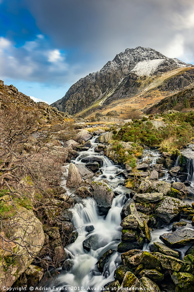 Tryfan and Ogwen Falls Picture Board by Adrian Evans