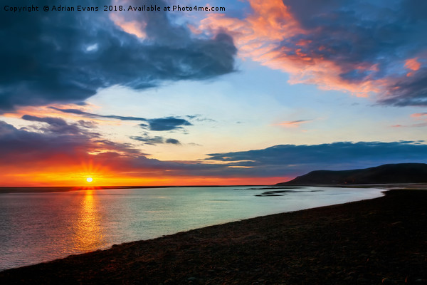 Sunset Seascape Wales Picture Board by Adrian Evans