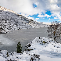 Buy canvas prints of Ogwen Lake Winter Snowdonia by Adrian Evans