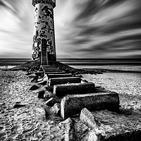 Buy canvas prints of Point of Ayr Lighthouse Wales by Adrian Evans