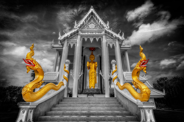 Pranburi Temple Picture Board by Adrian Evans