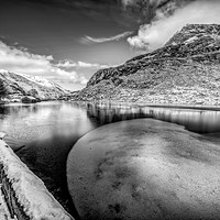 Buy canvas prints of Winter at Ogwen Lake Snowdonia  by Adrian Evans