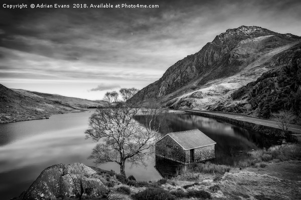 Lake and Half Moon Snowdonia  Picture Board by Adrian Evans