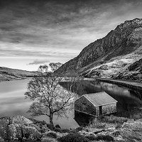 Buy canvas prints of Lake and Half Moon Snowdonia  by Adrian Evans