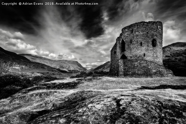 Dolbadarn Castle Picture Board by Adrian Evans