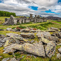 Buy canvas prints of Rhos Quarry Cottages Snowdonia by Adrian Evans