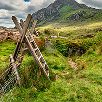 Buy canvas prints of Stile To Tryfan Mountain by Adrian Evans