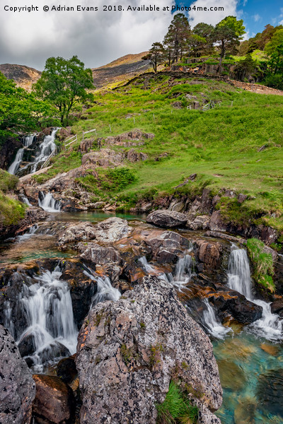 Watkin Waterfall Snowdonia Picture Board by Adrian Evans
