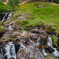 Buy canvas prints of Watkin Waterfall Snowdonia by Adrian Evans
