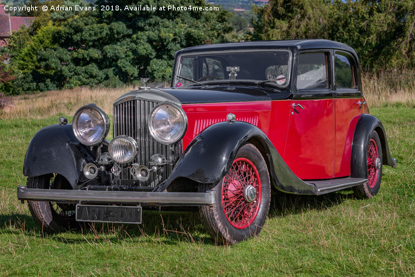 1934 Bentley Car Picture Board by Adrian Evans