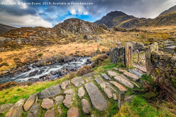 Entrance Gate Cwm Idwal Snowdonia Picture Board by Adrian Evans