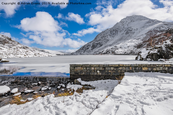 Weir At Ogwen Lake Snowdonia Picture Board by Adrian Evans