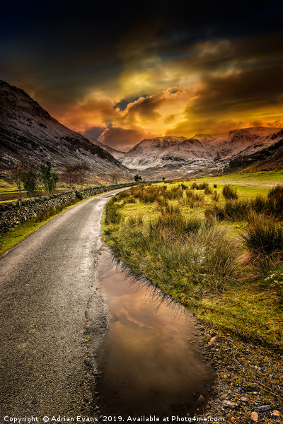 Nant Ffrancon Pass in Snowdonia  Picture Board by Adrian Evans