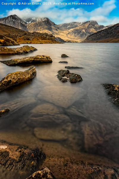 Ogwen Lake Snowdonia Picture Board by Adrian Evans